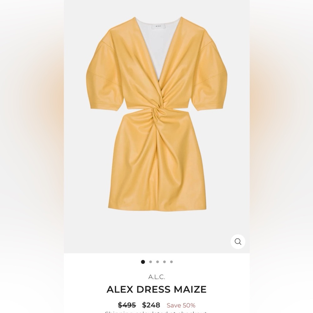 A.L.C. Yellow Mini Dress